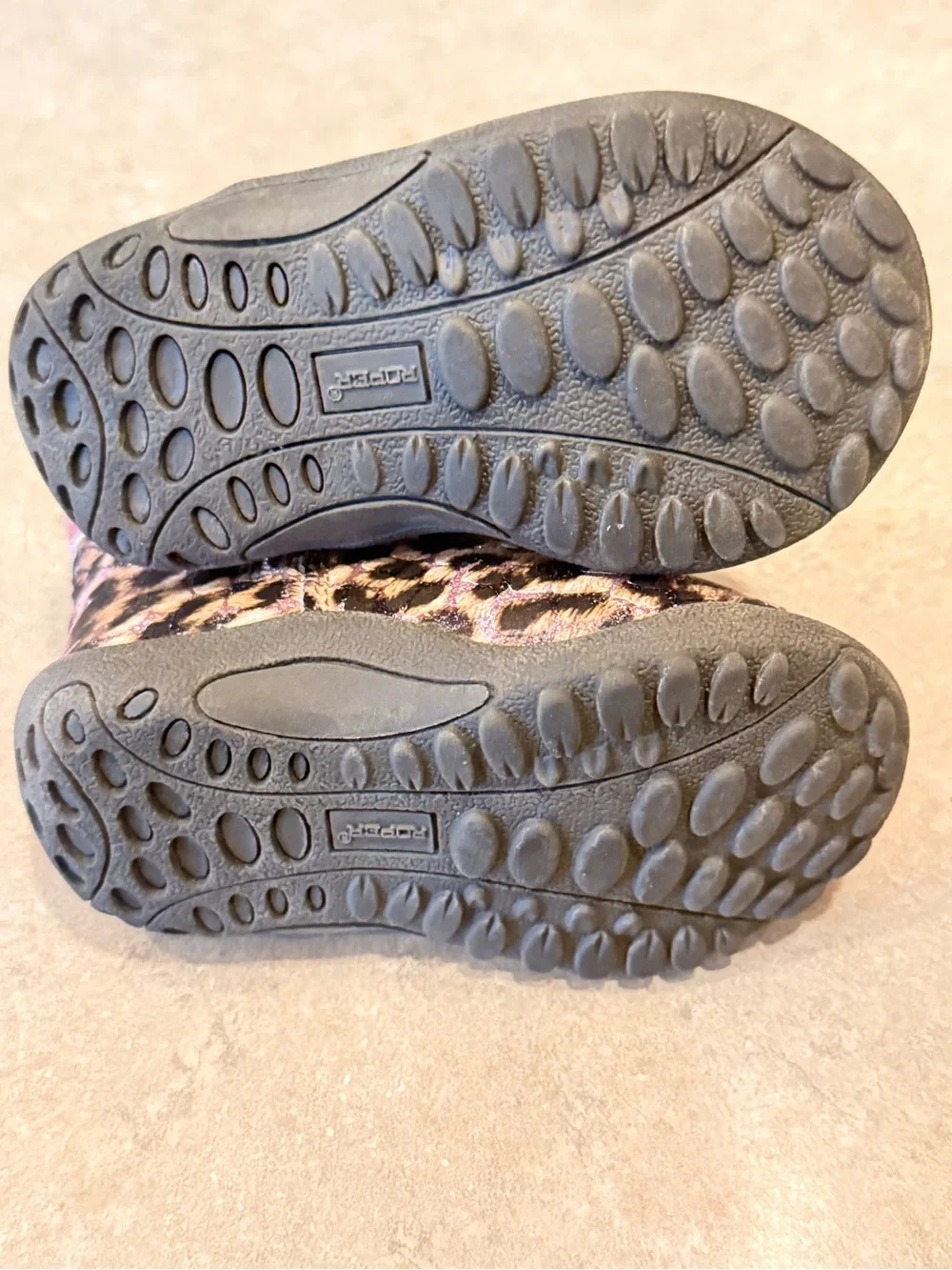 Roper Kids Leopard Print Ankle Boots in Pink and Brown